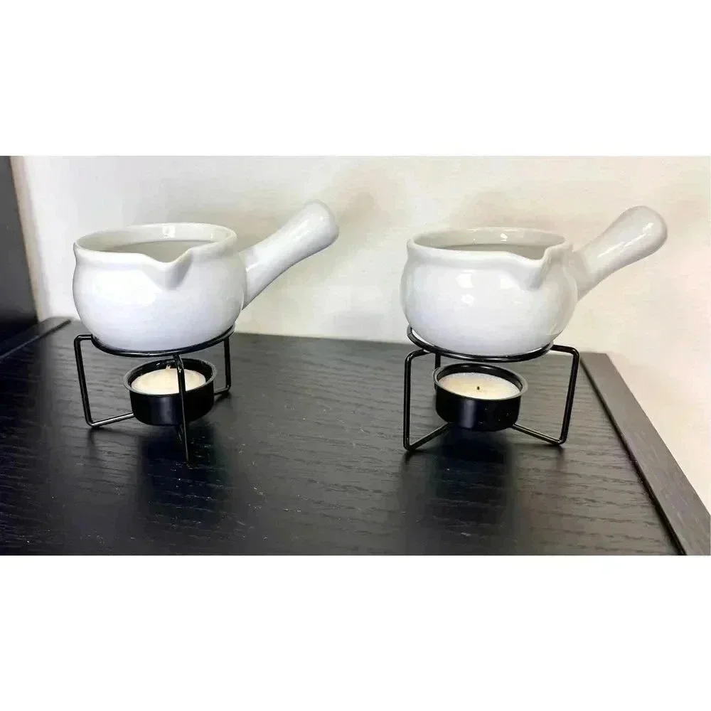 Taiwan Ceramic Butter Warmers, Set of 2 White‎ & Black